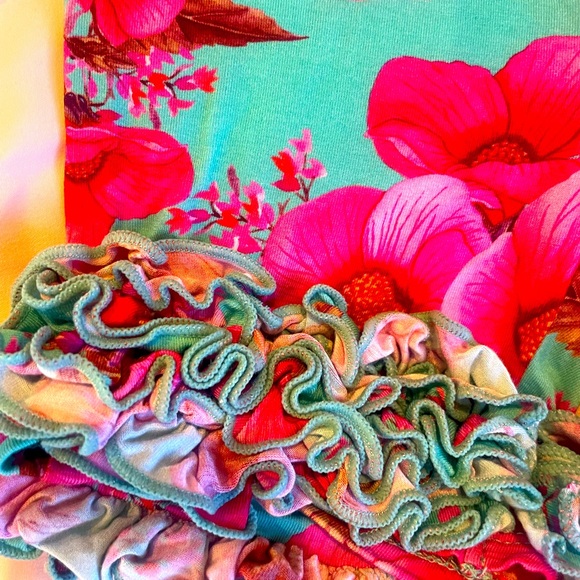 Posh peanut 5T/6T shirt shorts bright vibrant pink and blue - Picture 5 of 6